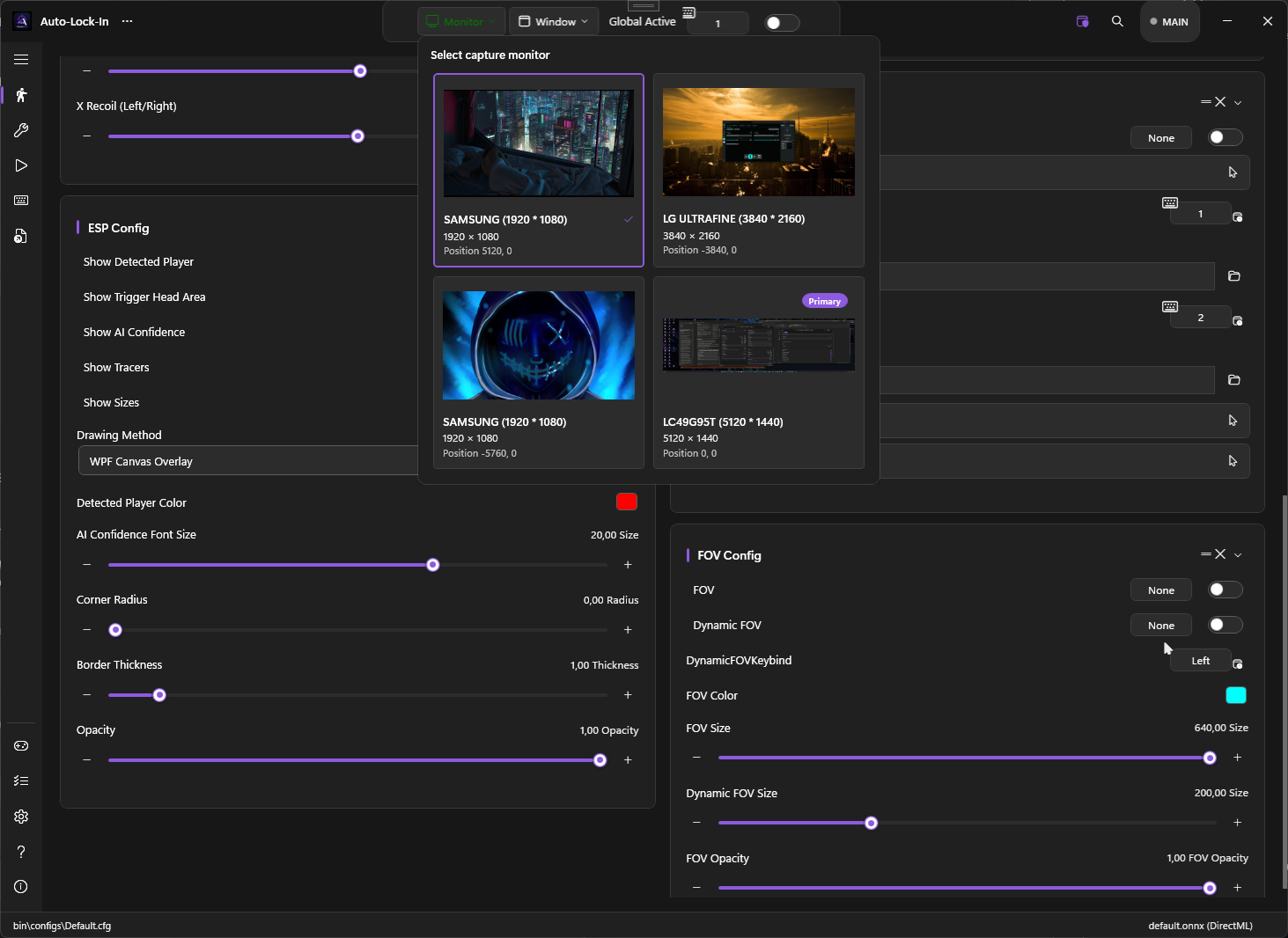 Capture source selector