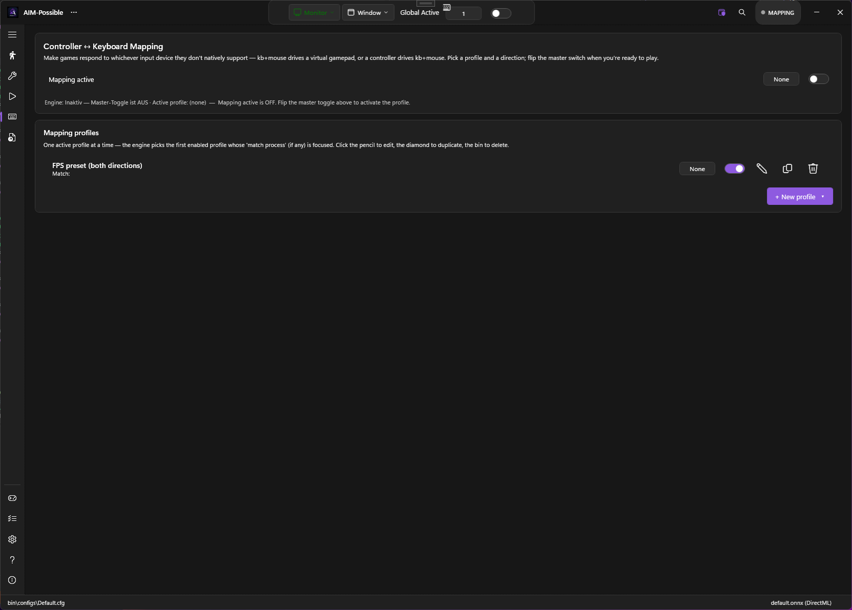 Controller Mapping page