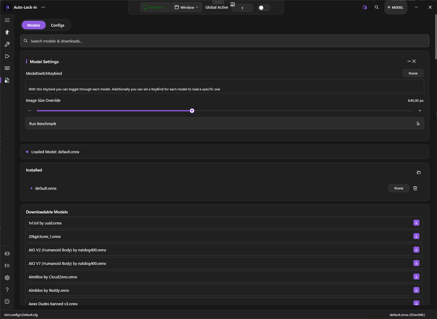 Models tab