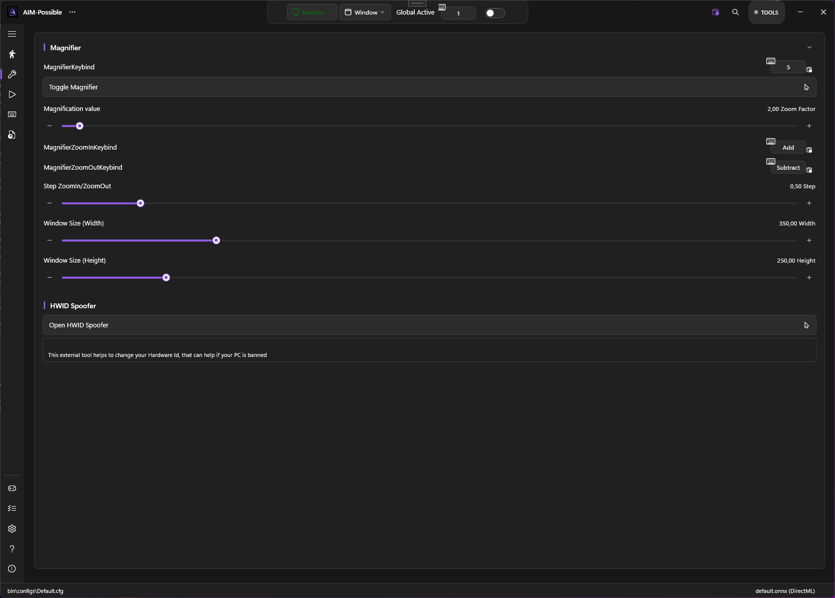 PowerAim Tools page