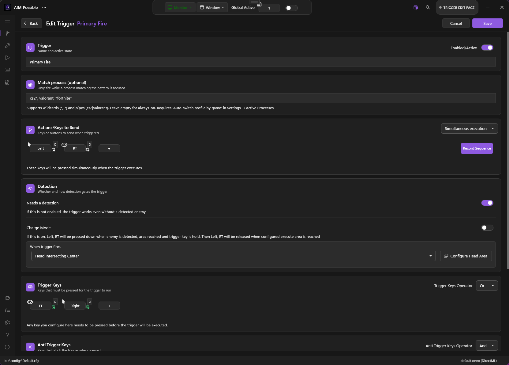 Trigger editor